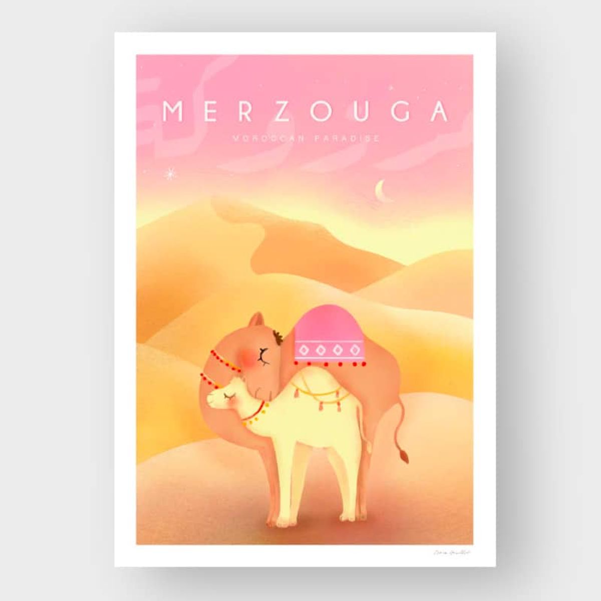 Marokkansk plakat MERZOUGA PARADISE - 30x40