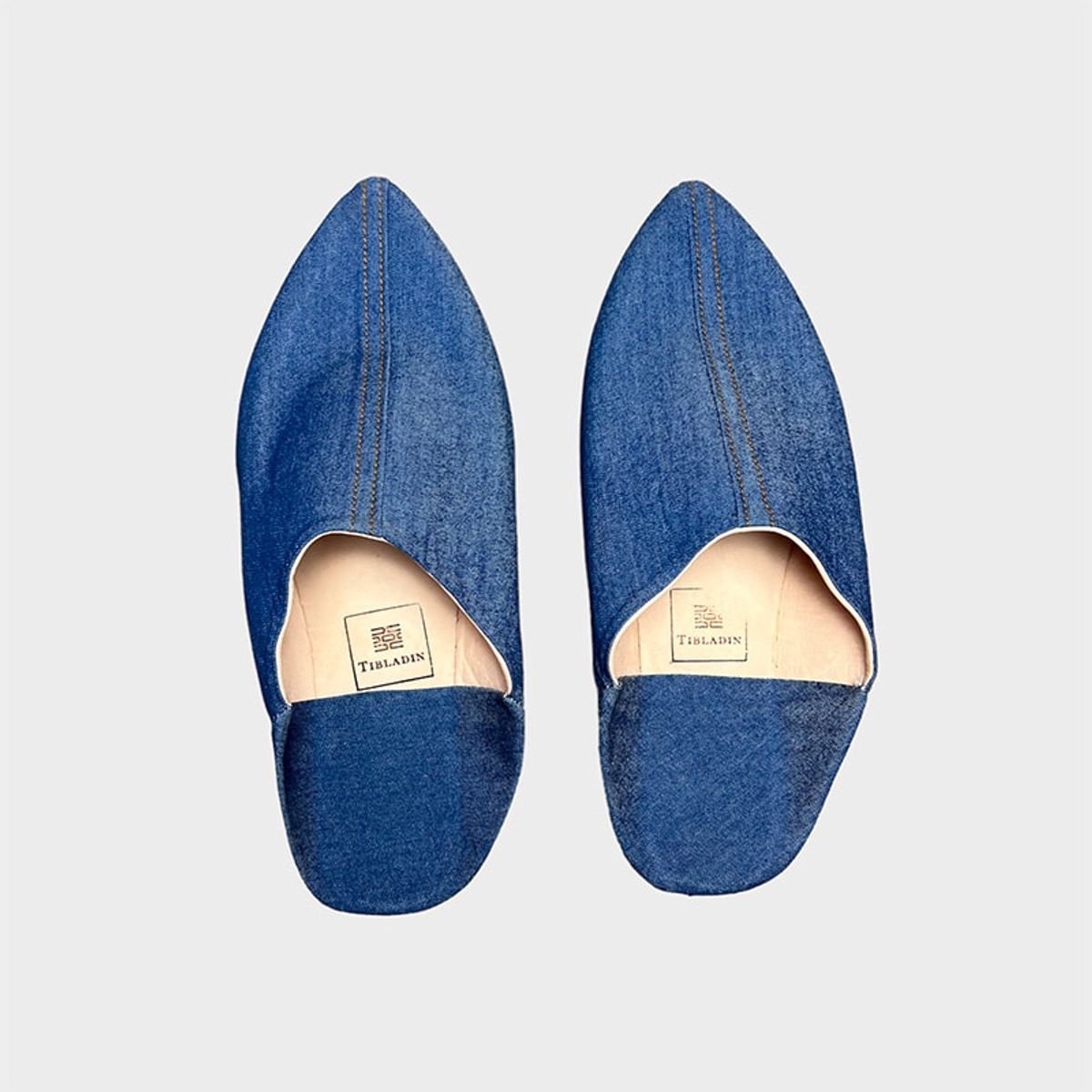 Slippers/sko herre - jeansstof - 45