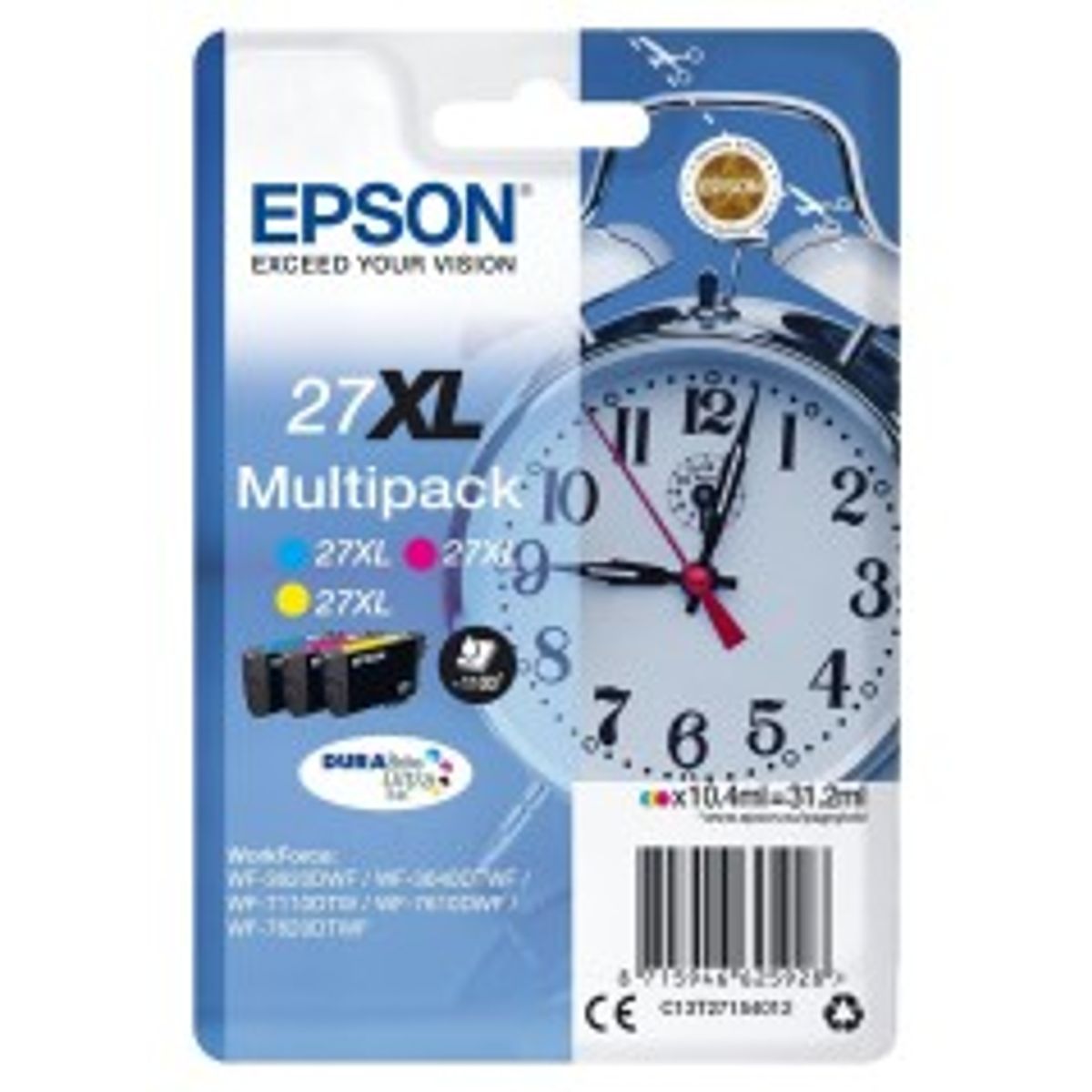 Epson 27XL Multipack Gul Cyan Magenta 1100 sider Blæk C13T27154012