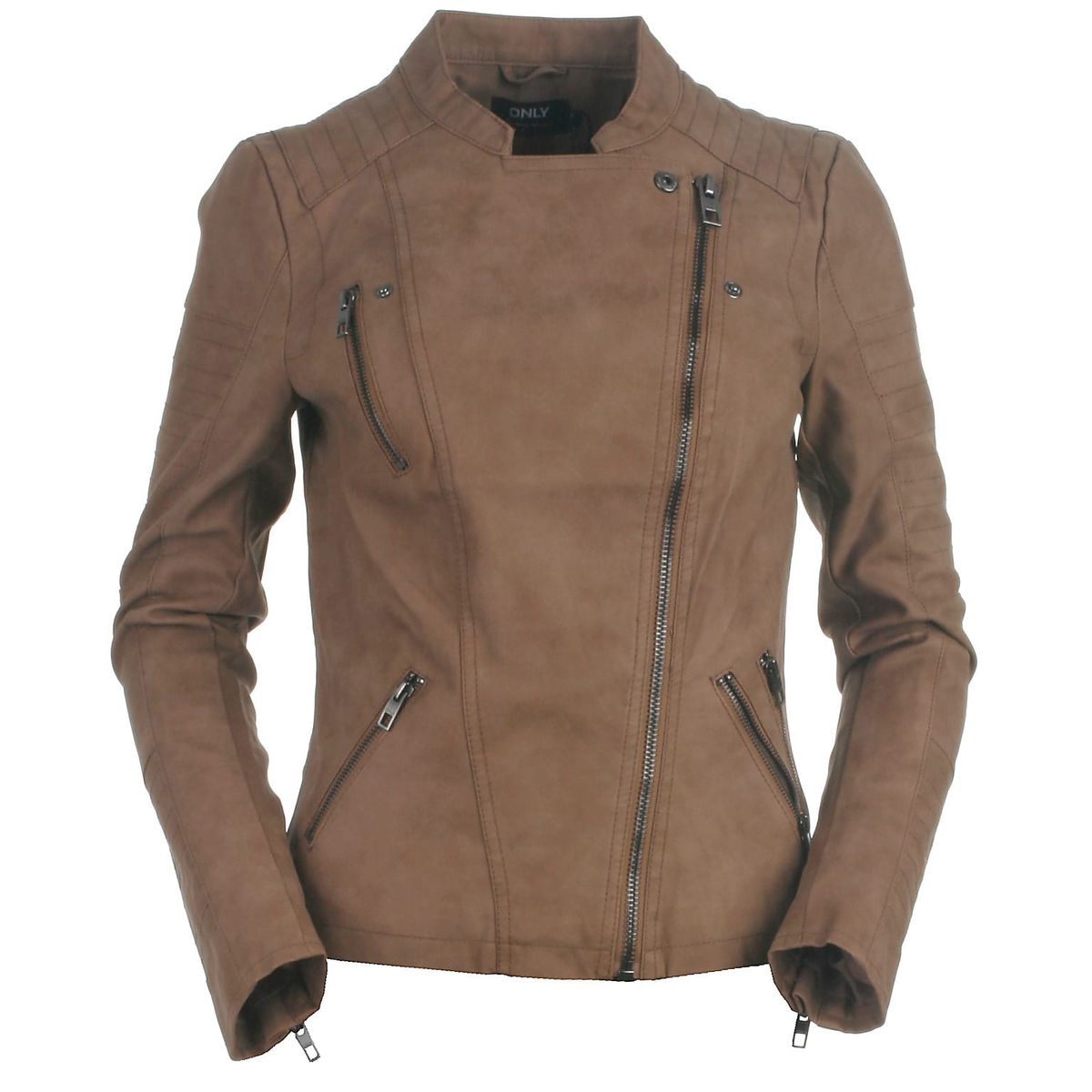 Only biker jakke, Ava, brun - 164 - XS+ - 34