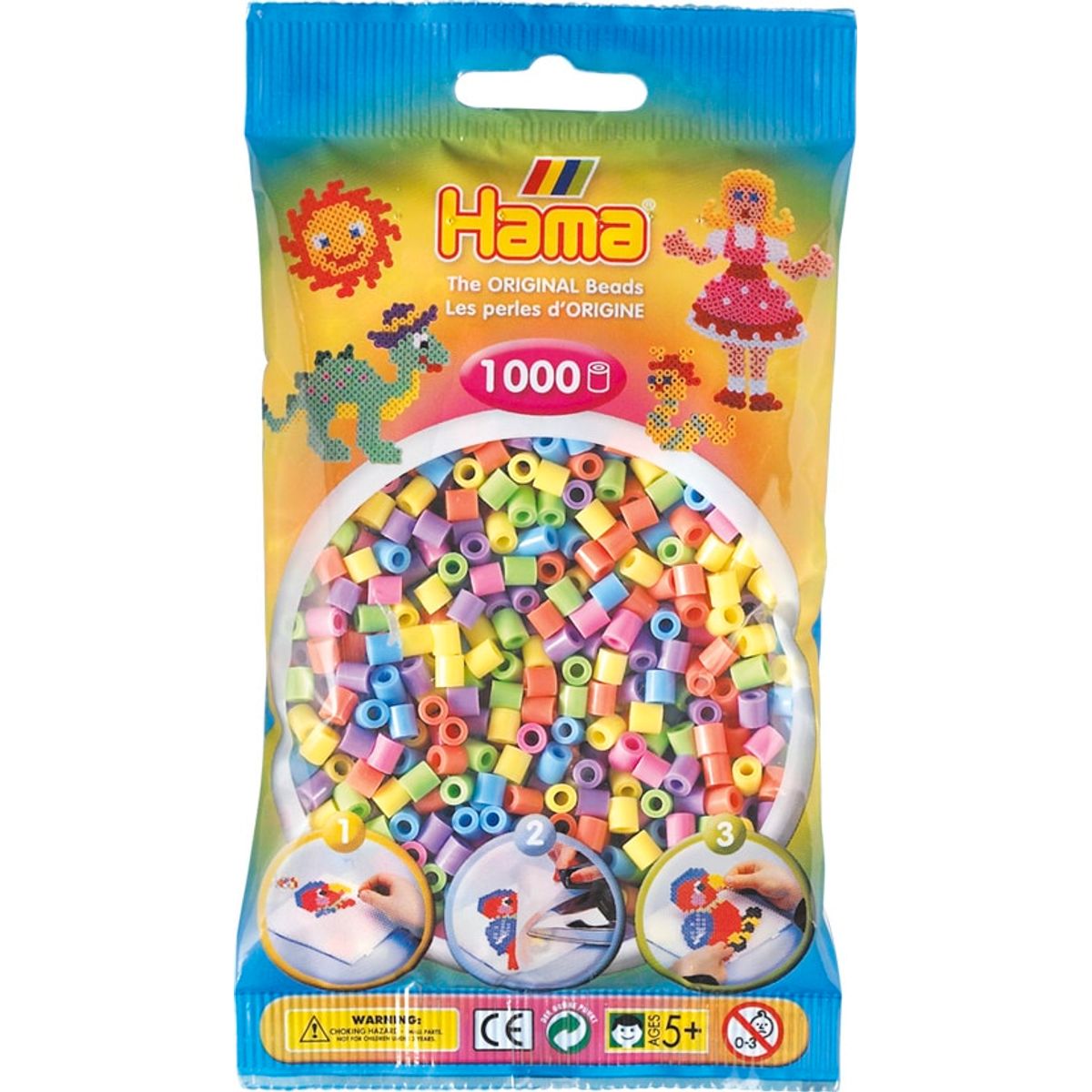 Hama Perler - 1000 stk Pastel mix - Midi (207-50)