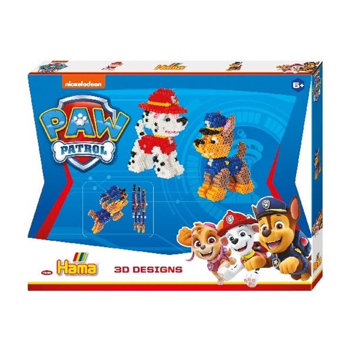 Hama Perler - Paw Patrol Gaveæske 4000 stk - 3D Paw Patrol Figurer - Midi