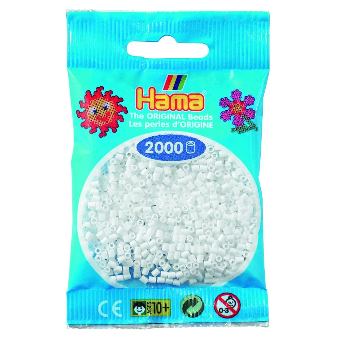 Hama Mini Perler 2.000 stk hvid - Mini (501-01