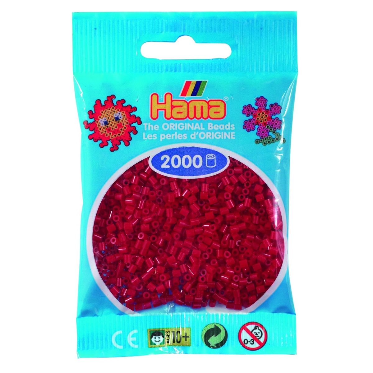 Hama Mini Perler 2.000 stk mørkerød - Mini (501-22)