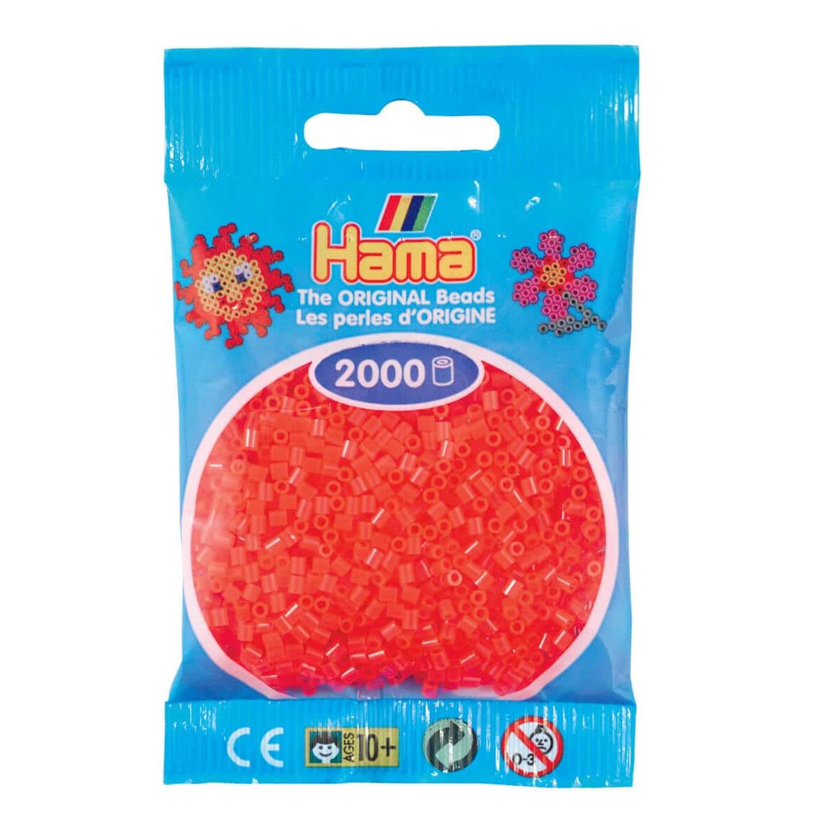 Hama Mini Perler 2.000 stk neon rød - Mini (501-35)