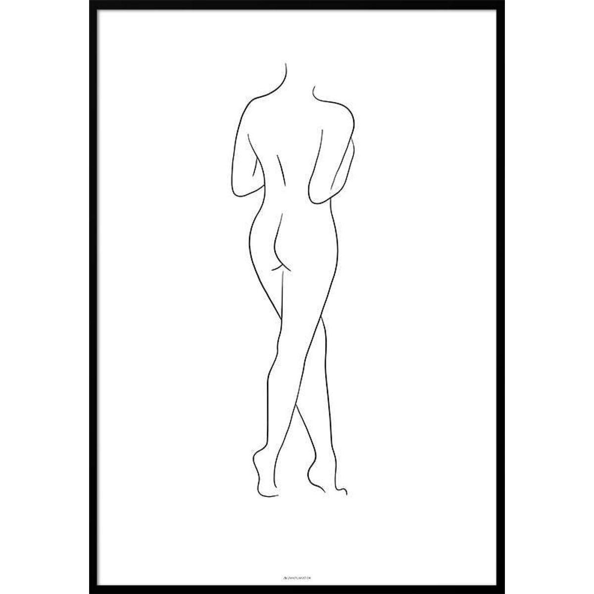 Line art - Woman standing plakat