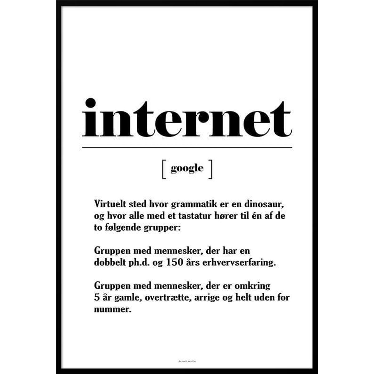 Definitionsplakat - Internet