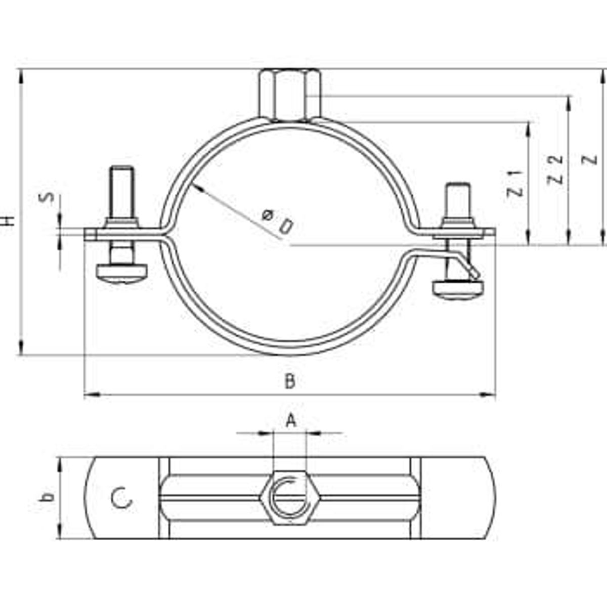 Fischer Samontec FRSN 38-43 mm M8/M10 rørbøjle