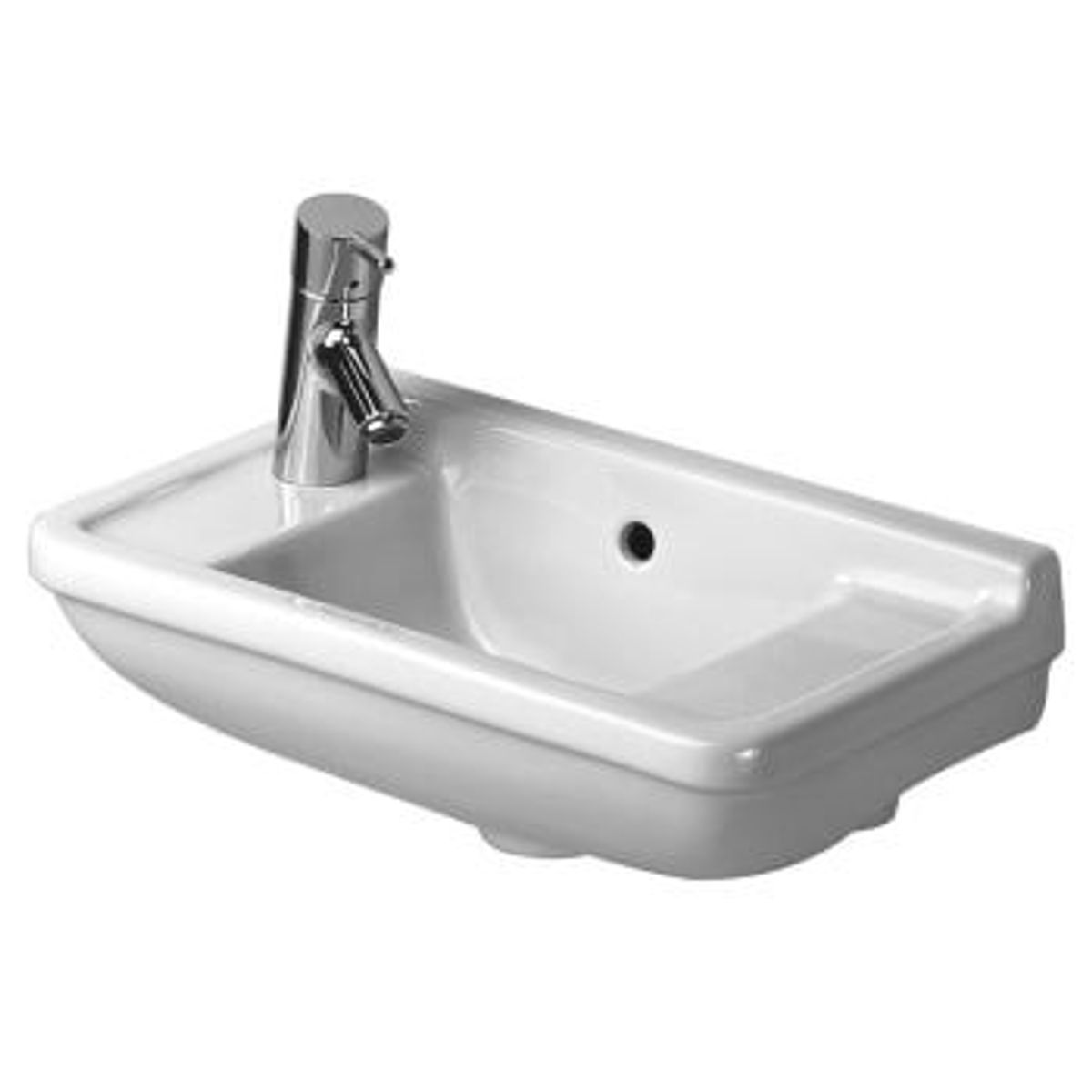 Duravit Starck 3 vask 50 cm forlokket hanehul med wondergliss