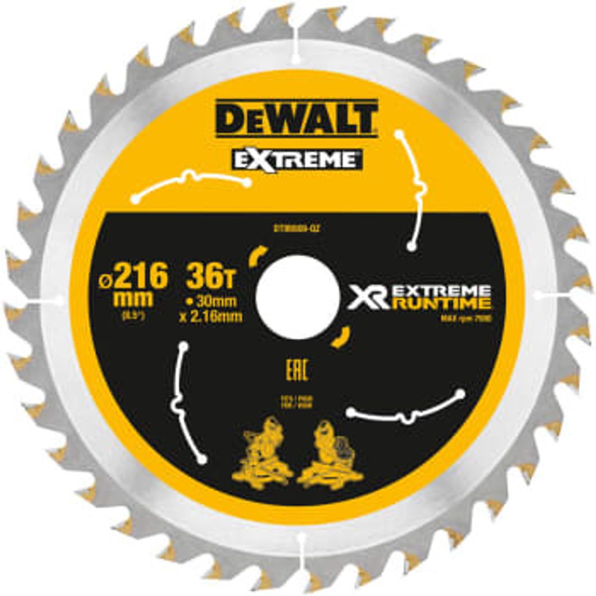 DEWALT rundsavsklinger til akkusave, Ø216/30 mm, 36 td.