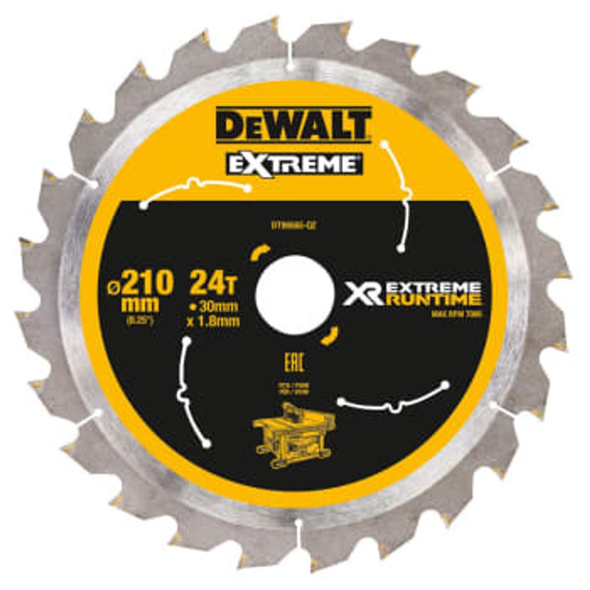 DEWALT rundsavsklinger til akkusave, Ø210/30 mm, 24 td.