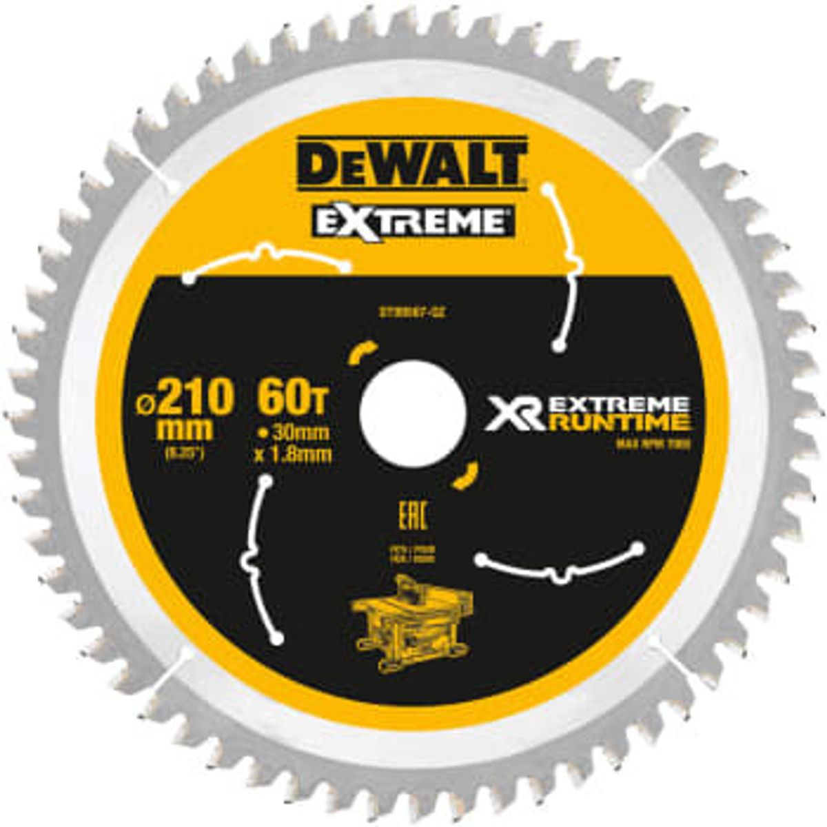 DEWALT rundsavsklinger til akkusave, Ø210/30 mm, 60 td.