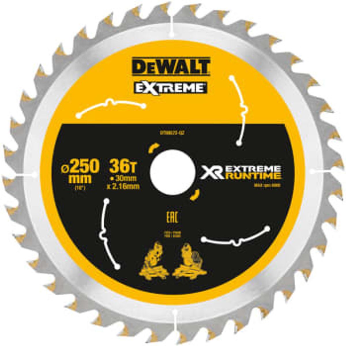 DEWALT rundsavsklinger til akkusave, Ø250/30 mm, 36 td.