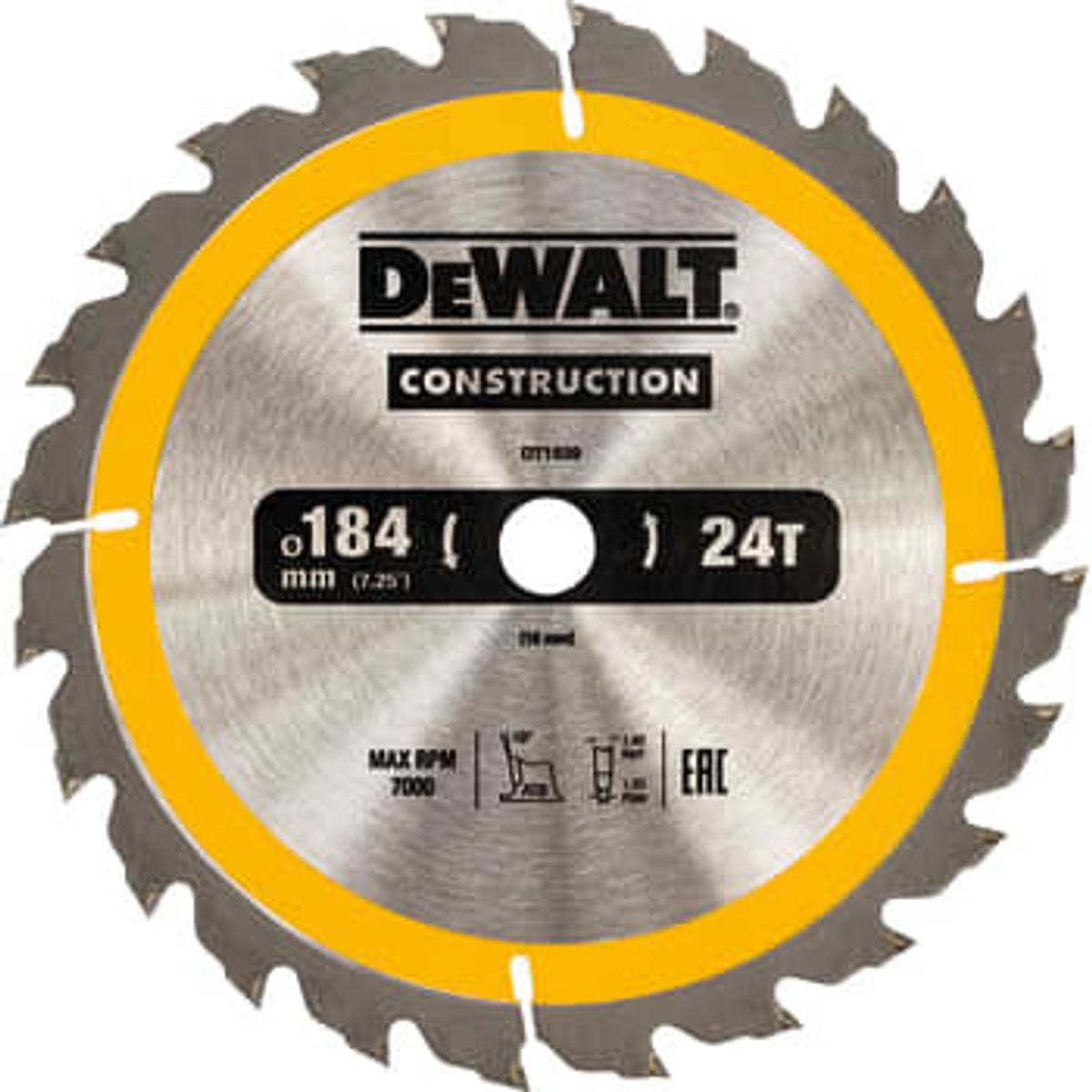 DEWALT rundsavklinger til akkusave, Ø184/16 mm, 24 td.