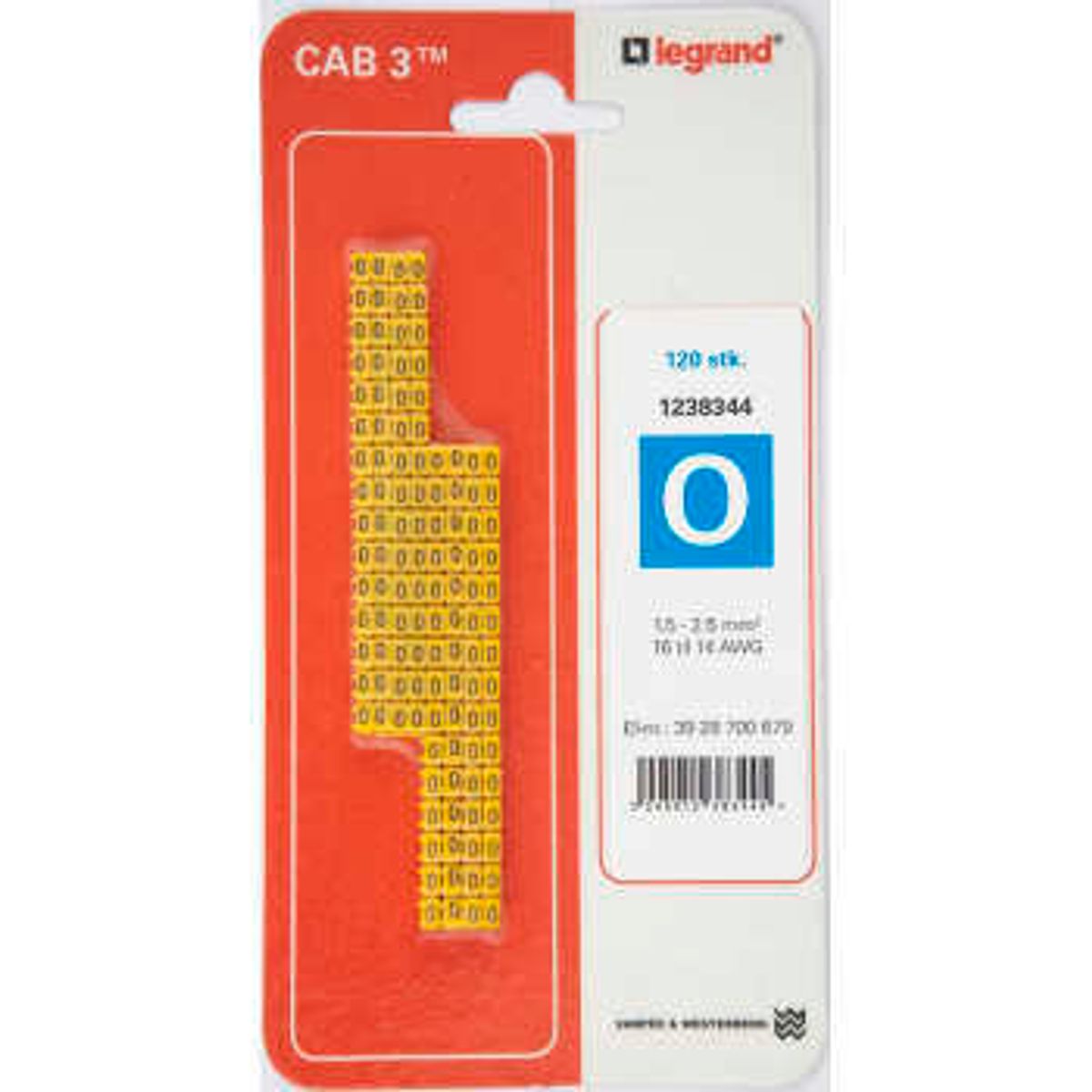 Legrand Cab3 ledningsmrk 1,5-2,5 (o) (120 stk)