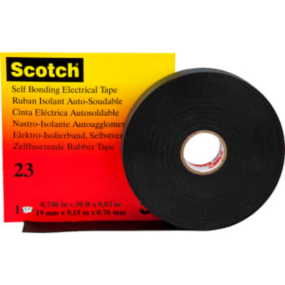 3M Selvvulkaniserende Tape Scotch 23 25 mm x 9,15M Med Liner Sort