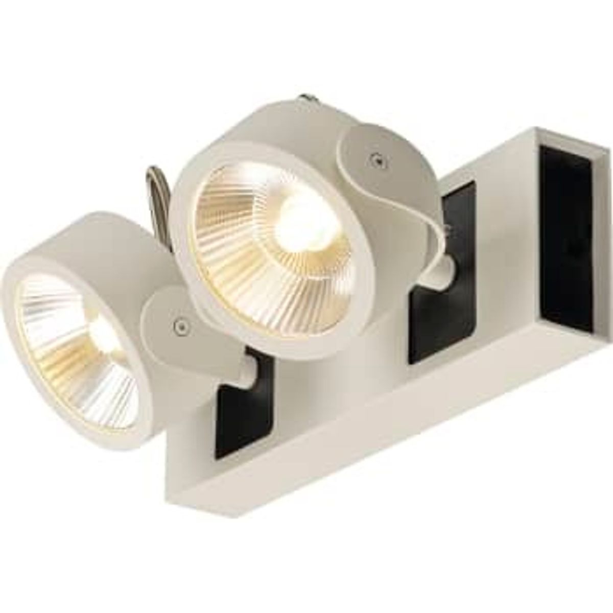 SLV KALU LED 2 væg- og loftlampe, hvid/sort, 3000K, 60°