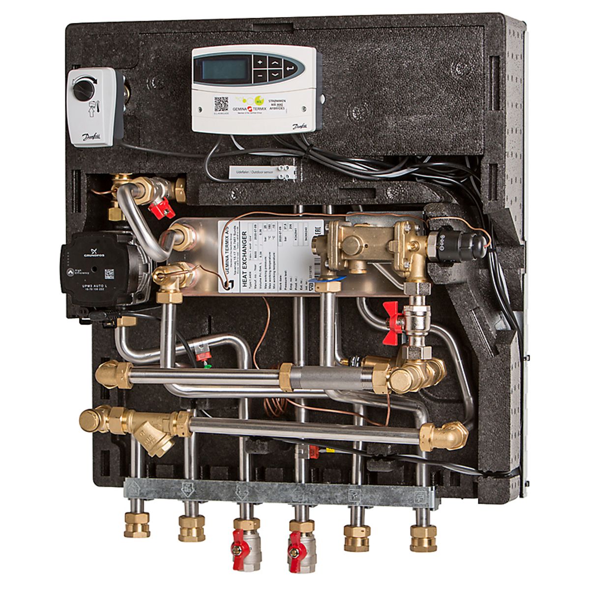 Gemina Termix VMTD-1 opbl. incl. UPM3, ECL*, fuldisolering excl. kabinet med TPV ventil. Fr.Havn-Sæby model