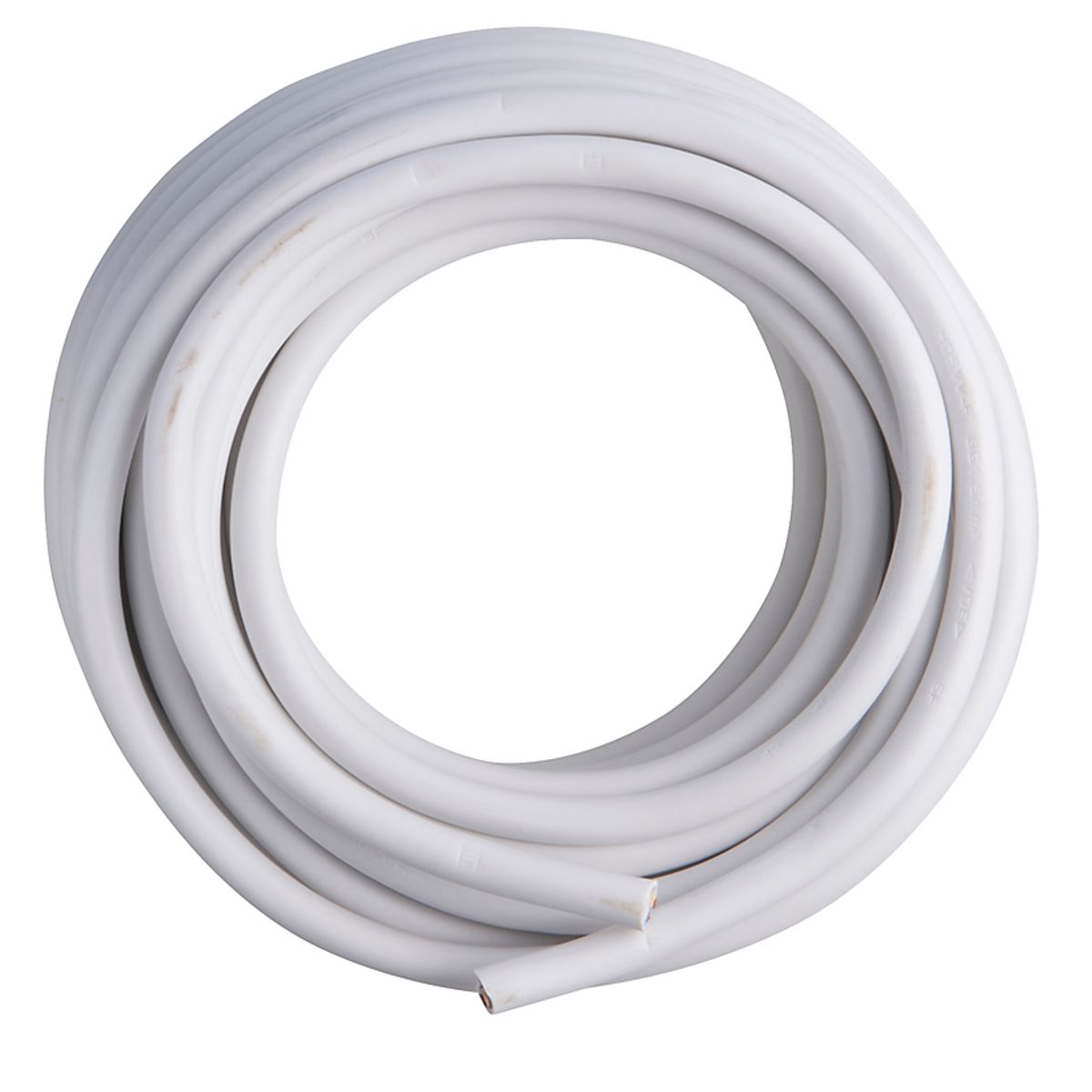 E-line plastkappeledning 3G1,5 H05VV-F, rund med jord, 10m, hvid