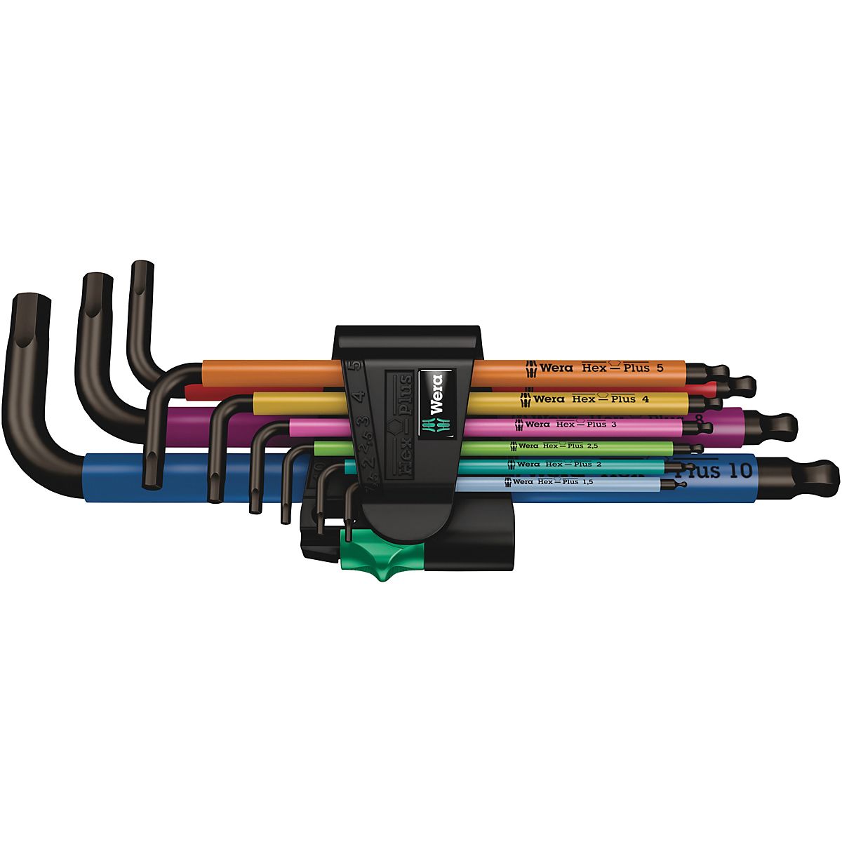 WERA 950/9 Hex-Plus Multicolour 1 SB Multicolour vinkelnøglesæt, metrisk, BlackLaser, 9 dele