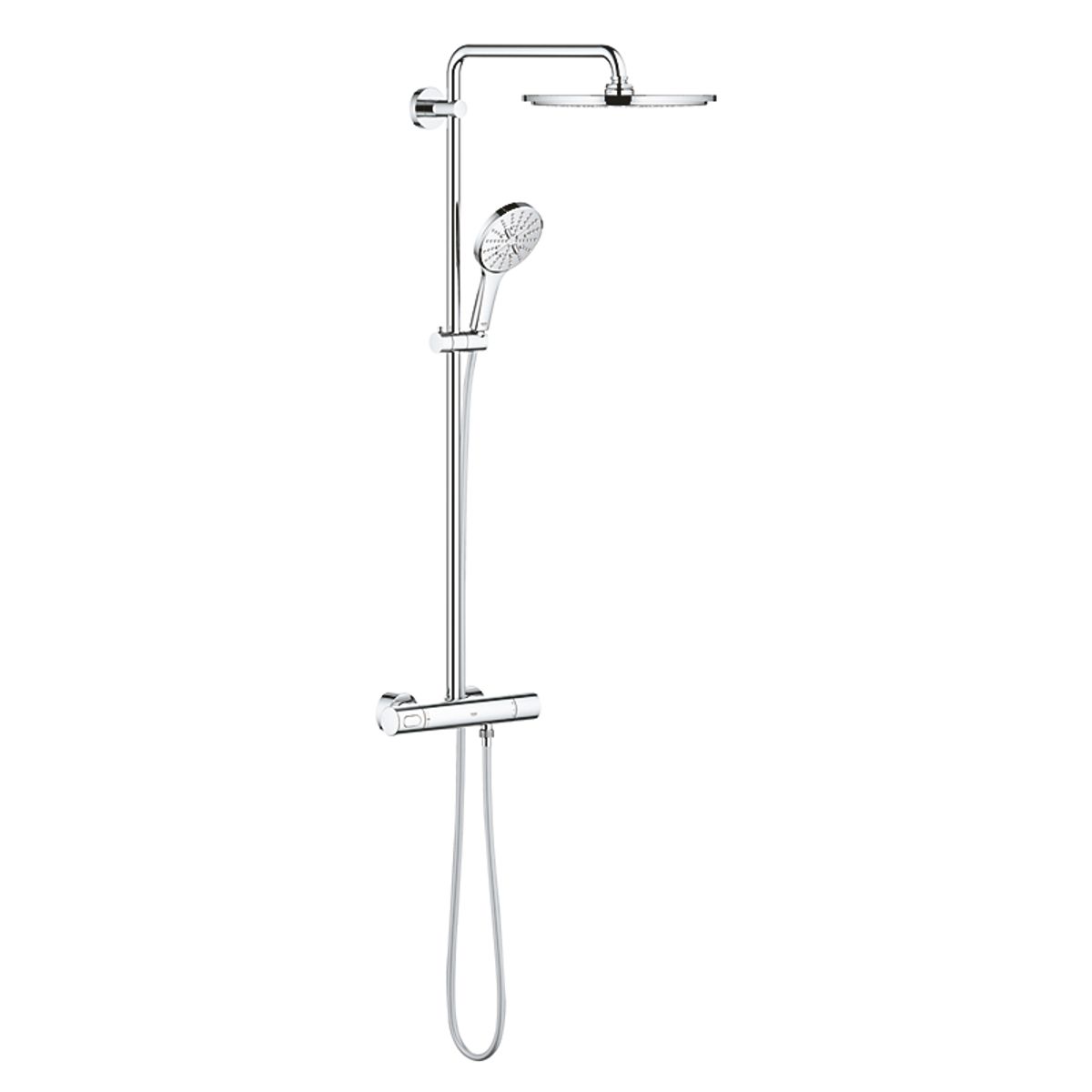 GROHE Rainshower 310 brusesystem Med termostat til vægmont., Silverflex bruseslange 1.750 mm