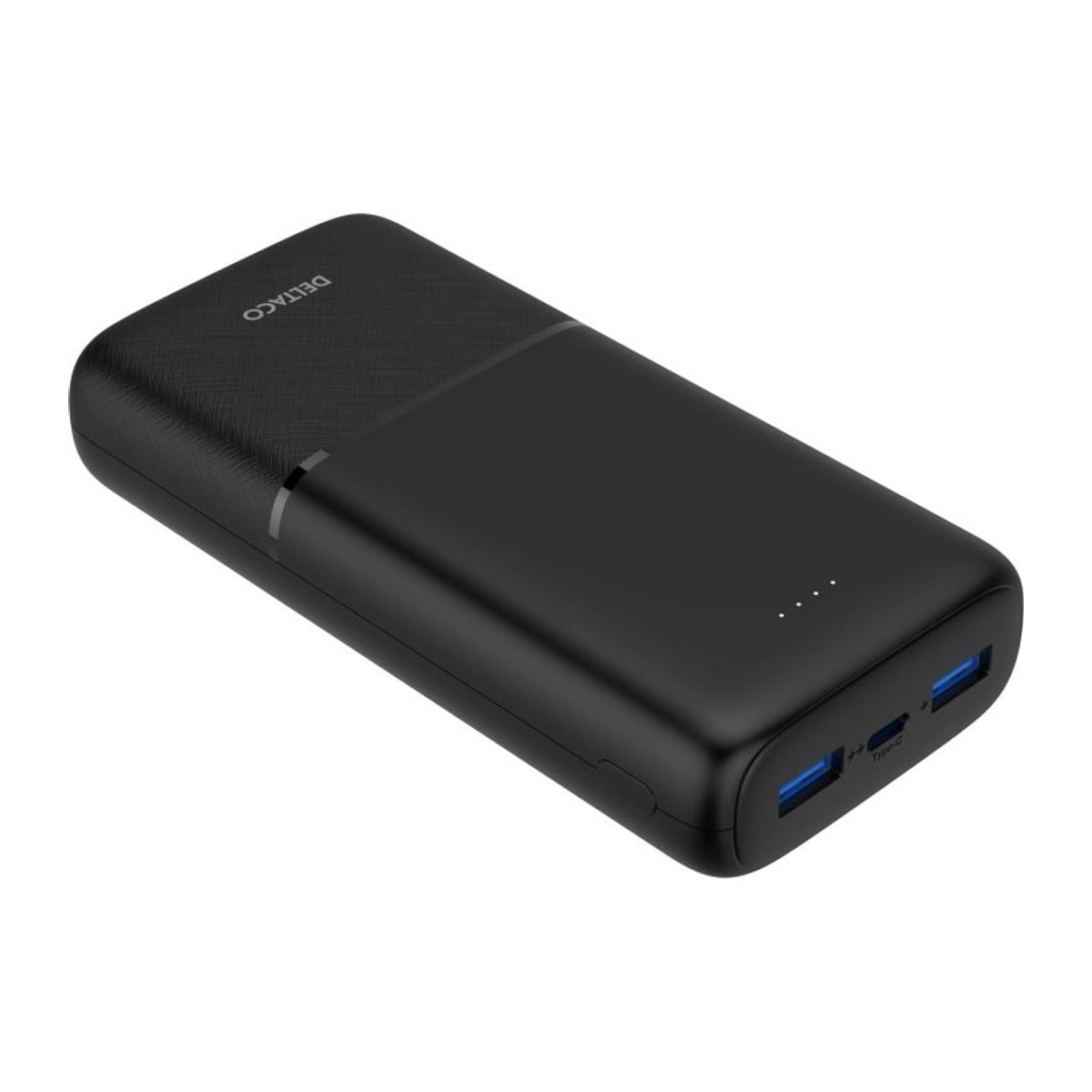 Deltaco 20000mAh USB-C PD PowerBank (20W), Sort, CE