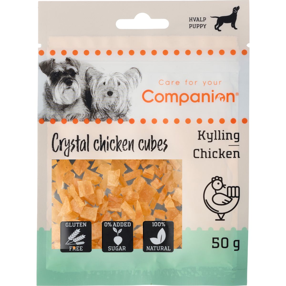 Companion Crystal cubes Puppy (kylling). 50g.