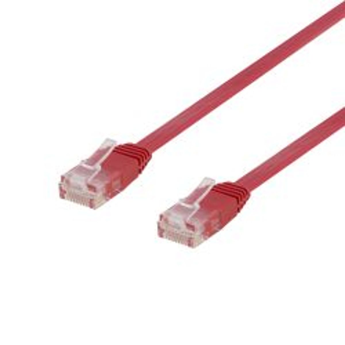 Deltaco U/utp Cat6 Patch Cable, Flat, 2m, 250mhz, Red - Ledning