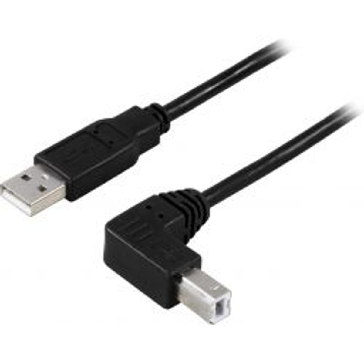 Deltaco Usb 2.0 Cable Type A Male - Angled Type B Male 1 M, Black - Ledning