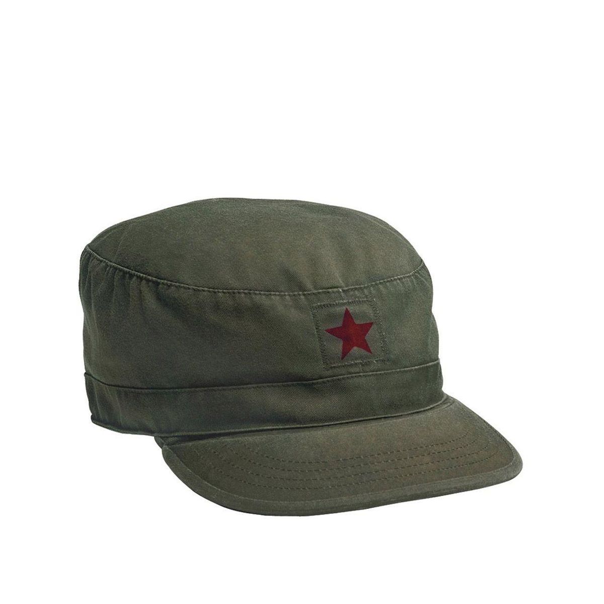 Rothco Military caps w/ markings Olive w. 'red star'