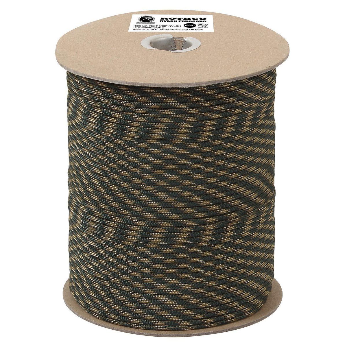 Rothco Nylon Paracord / Faldskærmsline Rulle m. 304m - 550lb Woodland