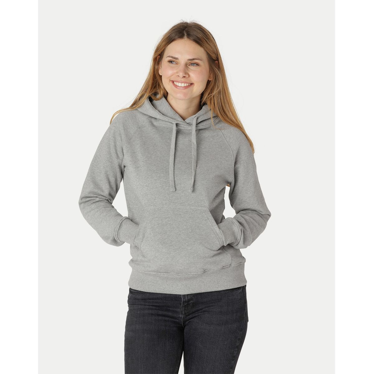 Neutral Dame Hoodie Grå Melange