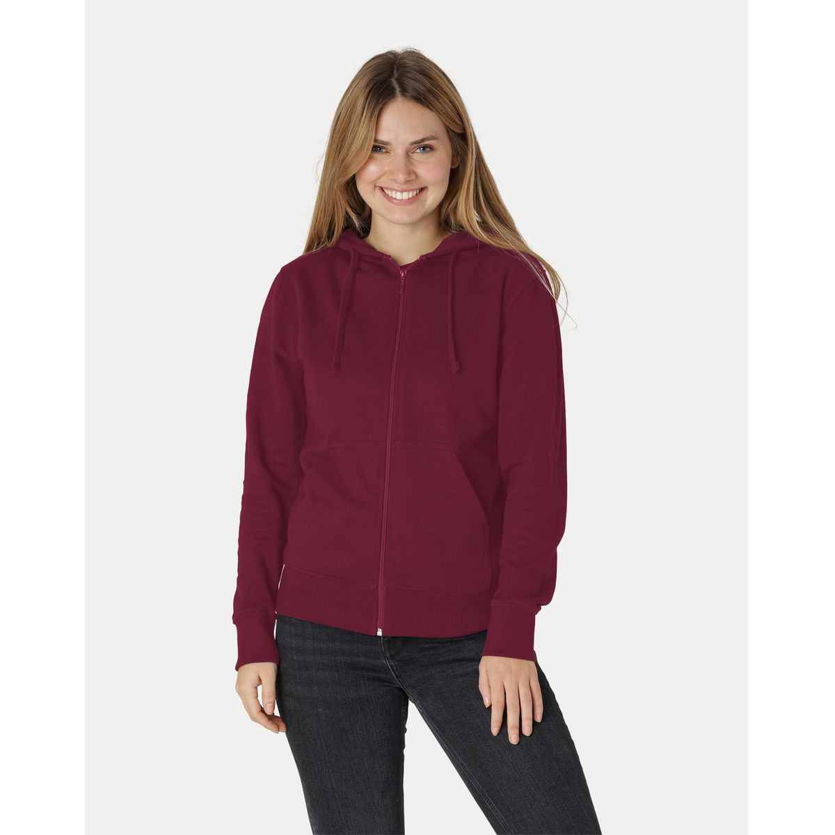 Neutral Dame Hoodie m. lynlås Bordeaux