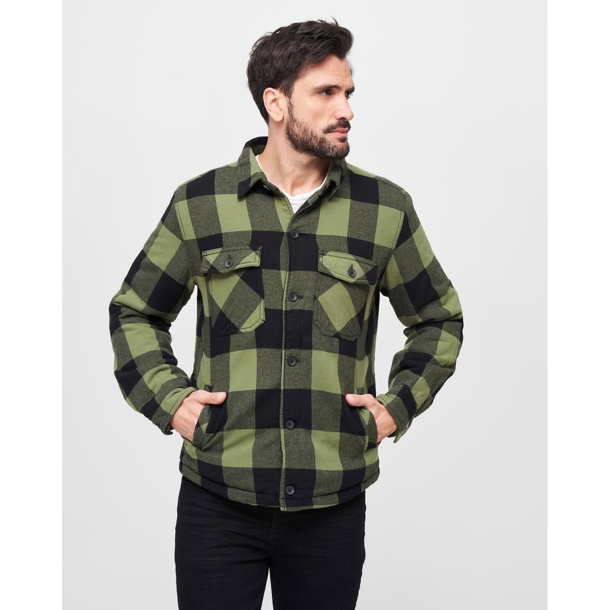 Brandit Lumberjacket Black / Olive