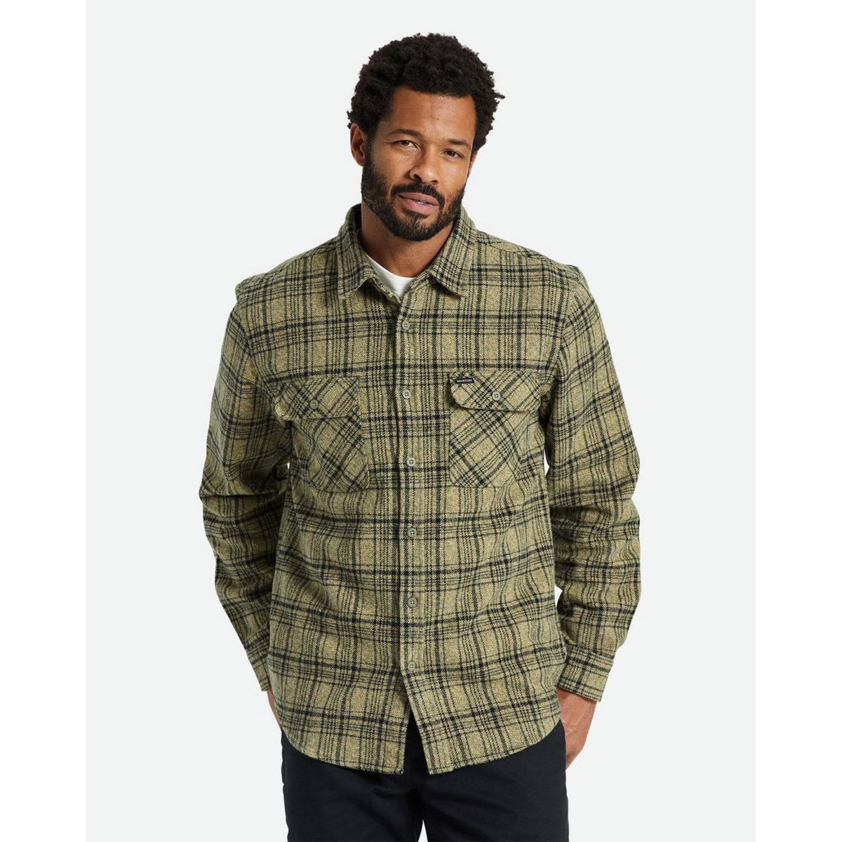 Brixton Bowery Heavy Weight L/S Flannel Olive