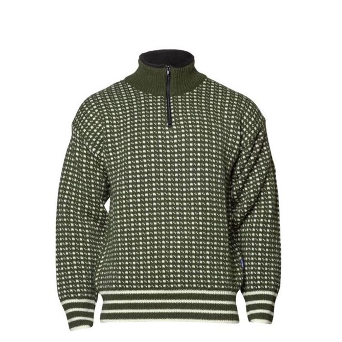 Bråtens Islender Sweater m.Lynlås - 100% Grøn