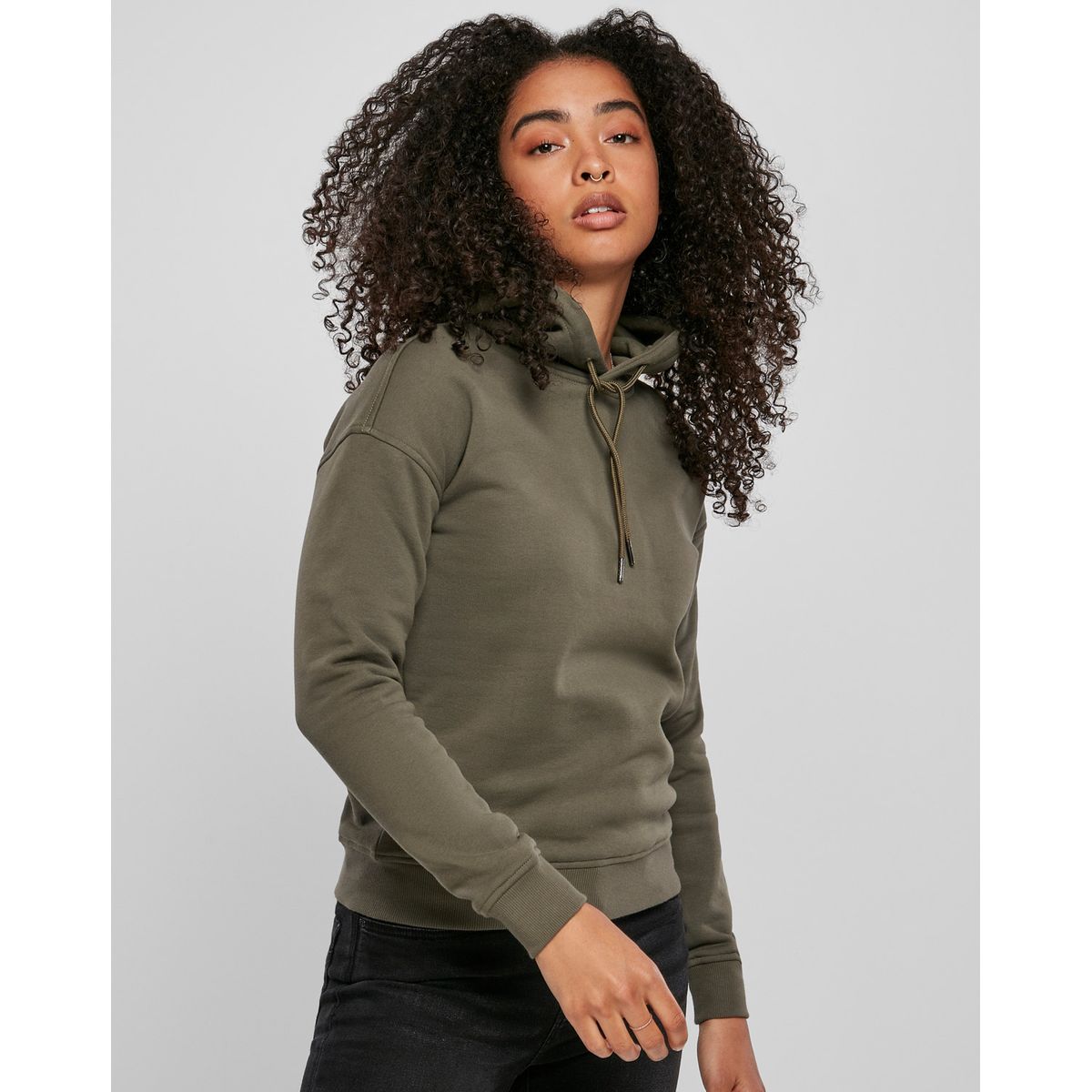 Urban Classics Dame Økologisk Hoodie Oliven