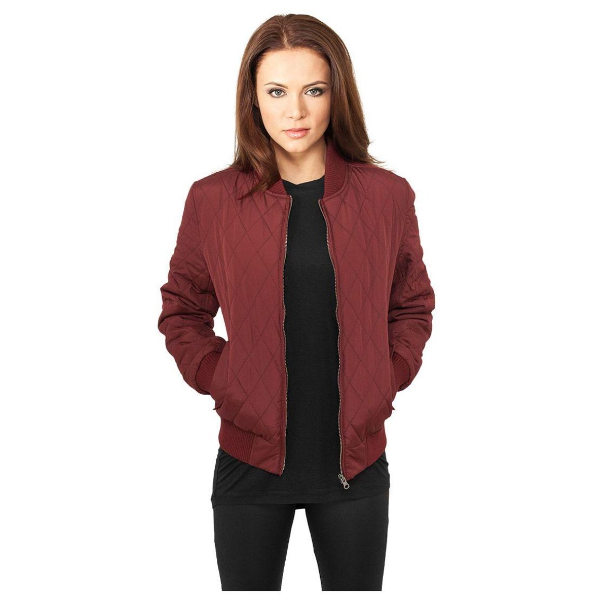 Urban Classics Diamond Quilt Nylonjakke Dame Bordeaux