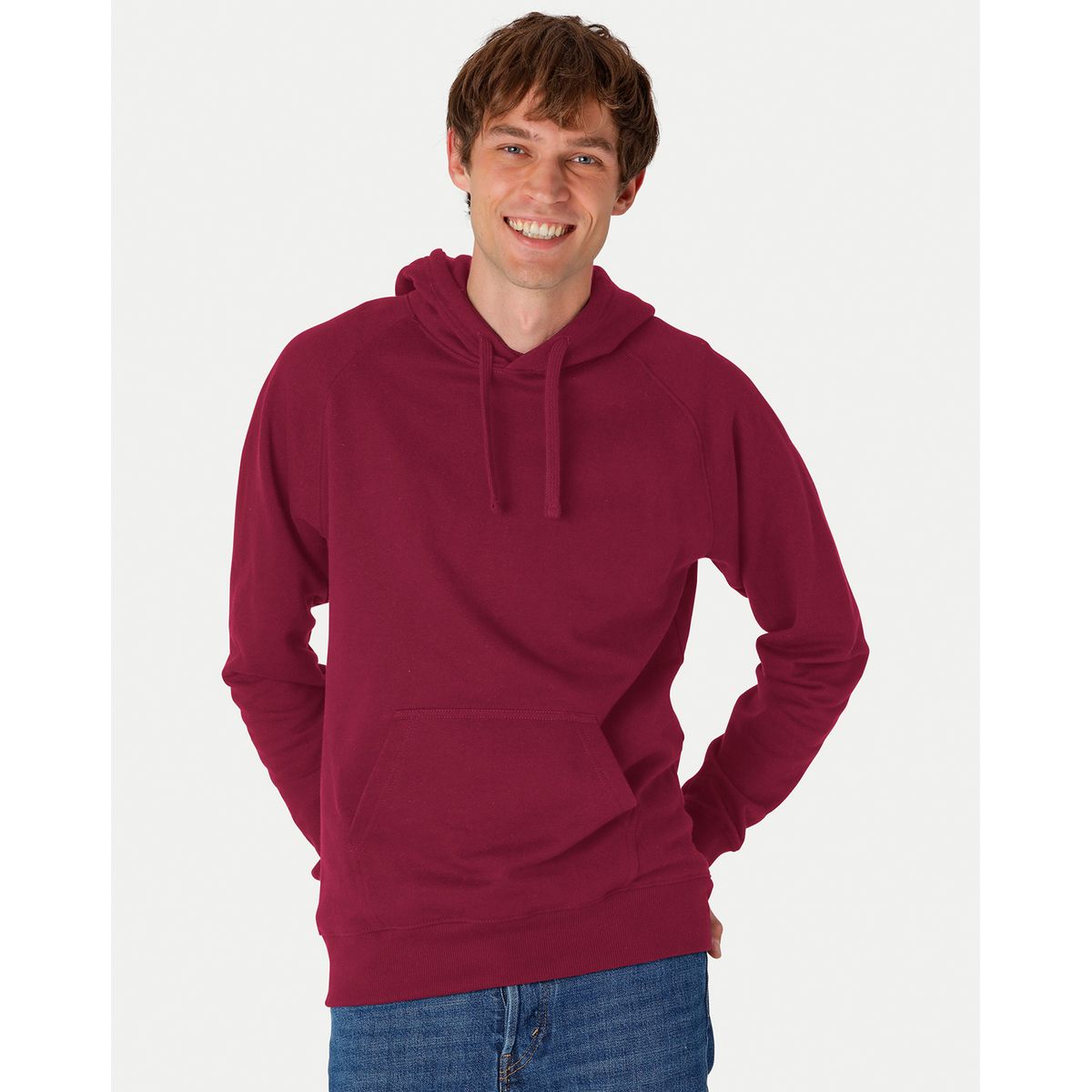 Neutral Klassisk Hoodie Bordeaux