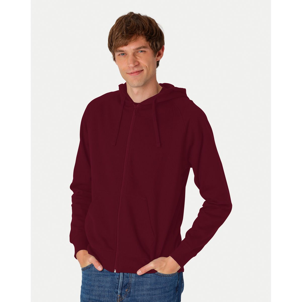 Neutral Hoodie m. lynlås Bordeaux