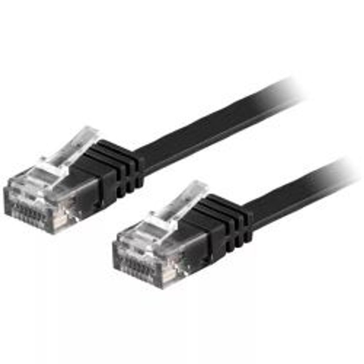 Deltaco U/utp Cat6 Patch Cable, Flat, 1m, 250mhz, Black - Ledning