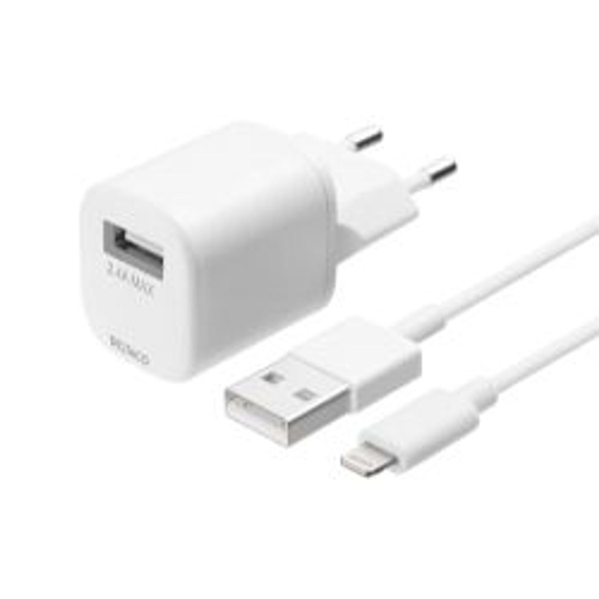 Deltaco Usb Vægoplader, Usb-a, 2,4 A, Inkl. 1 M Usb-a Til Lightning