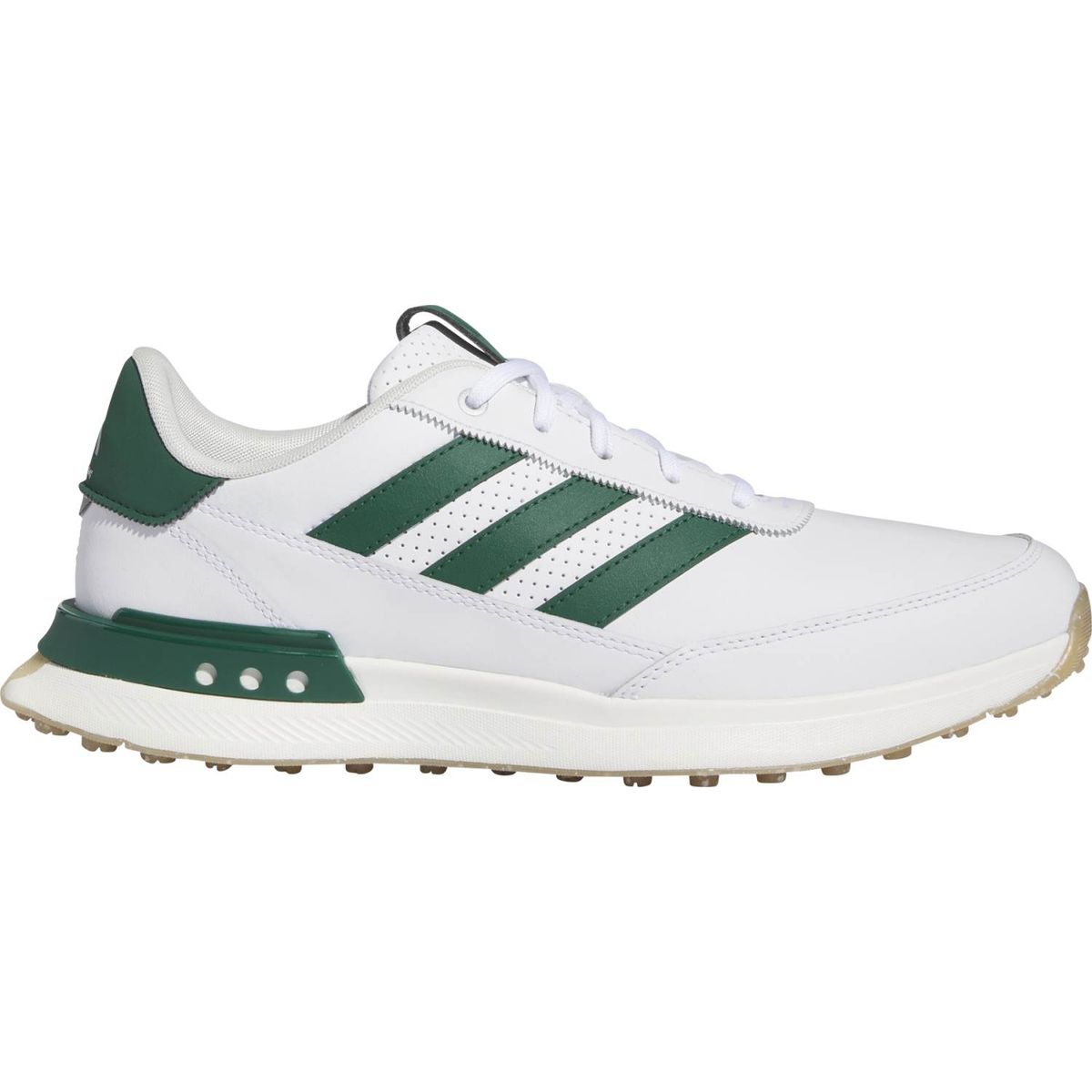 Adidas SG2 SL Læder (2024) Vandtætte Herre Golfsko Uden Spikes - Ftwwht/Cgreen/Gum4 - Str. 47 1/3 Normal