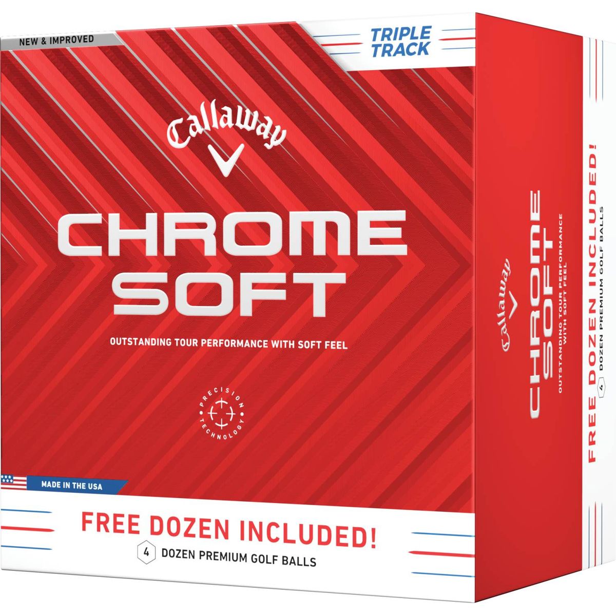 Callaway Chrome Soft Triple Track 4 Dozen (2024) Golfbolde - Hvid