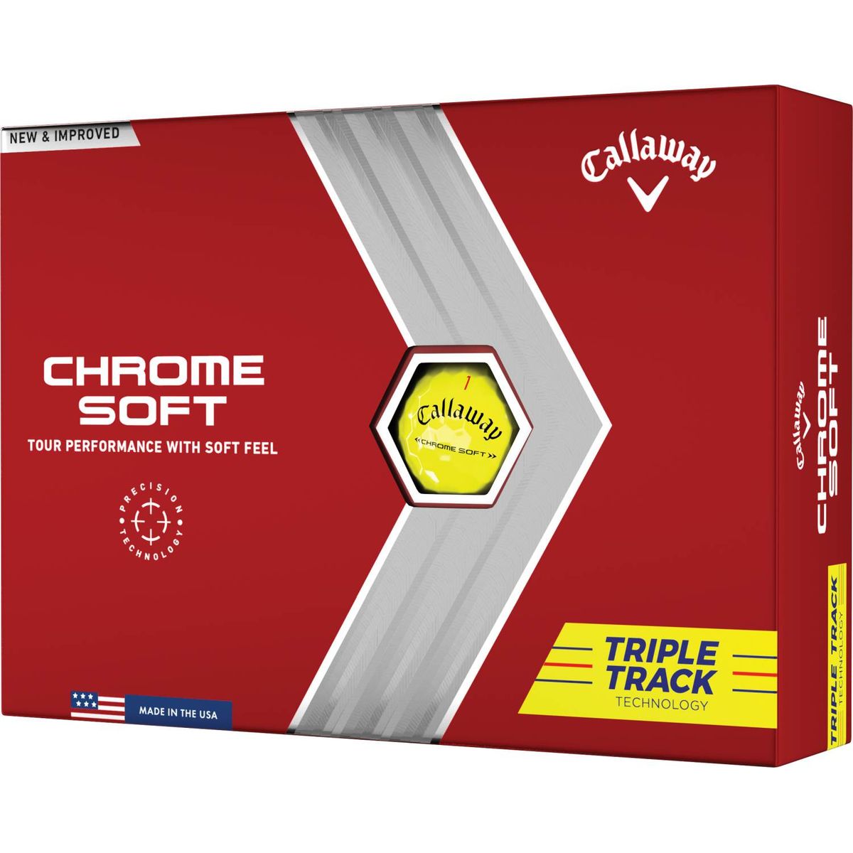 Callaway Chrome Soft Triple Track (2022) Logobolde - Gul