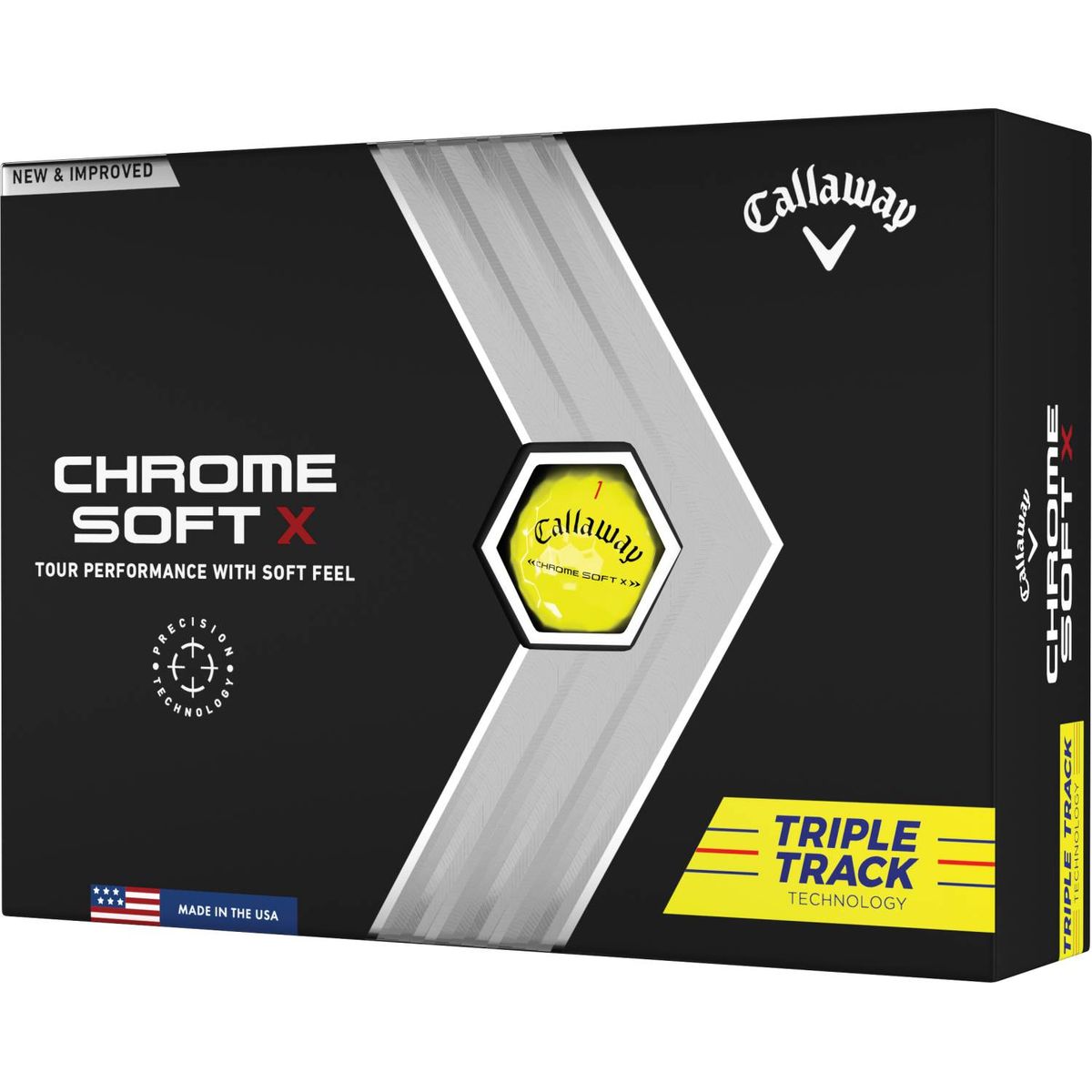 Callaway Chrome Soft X Triple Track (2022) Golfbolde - Gul