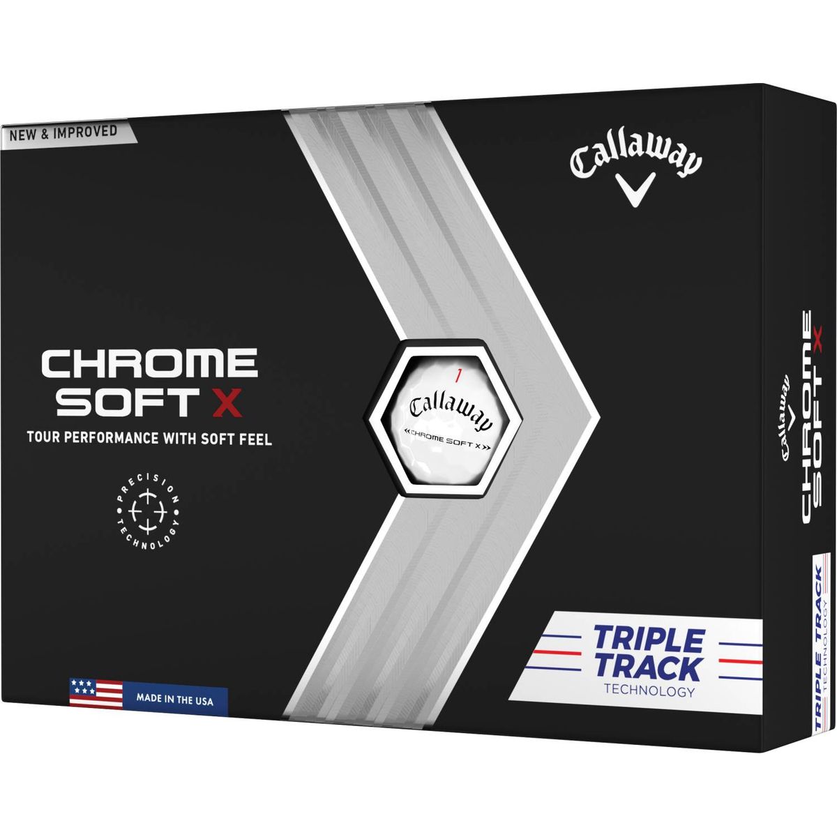 Callaway Chrome Soft X Triple Track (2022) Logobolde - Hvid