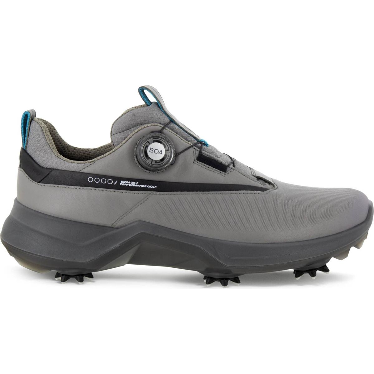 Ecco Biom G5 BOA Vandtætte Herre Golfsko Med Spikes - Steel/Black - Str. 45 Normal