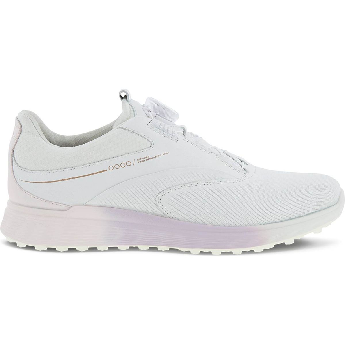 Ecco S-Three (2023) BOA Vandtætte Dame Golfsko Uden Spikes - White/Delicacy/White - Str. 36 Normal