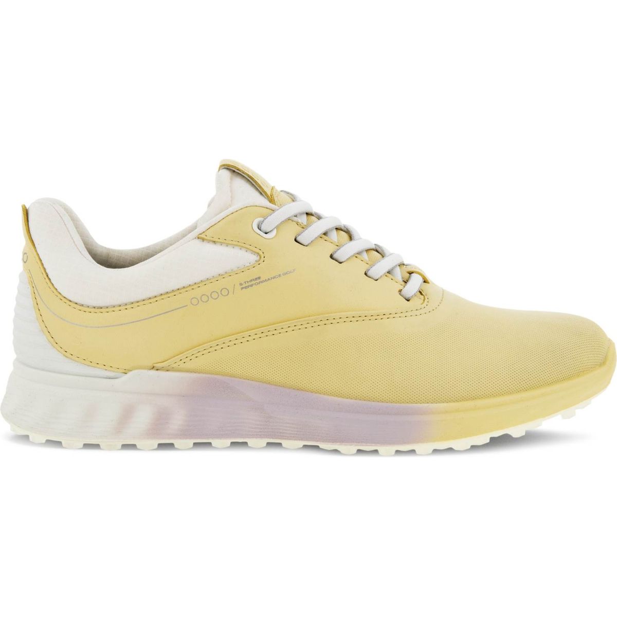 Ecco S-Three (2023) Vandtætte Dame Golfsko Uden Spikes - Straw/White/Bright White - Str. 36 Normal